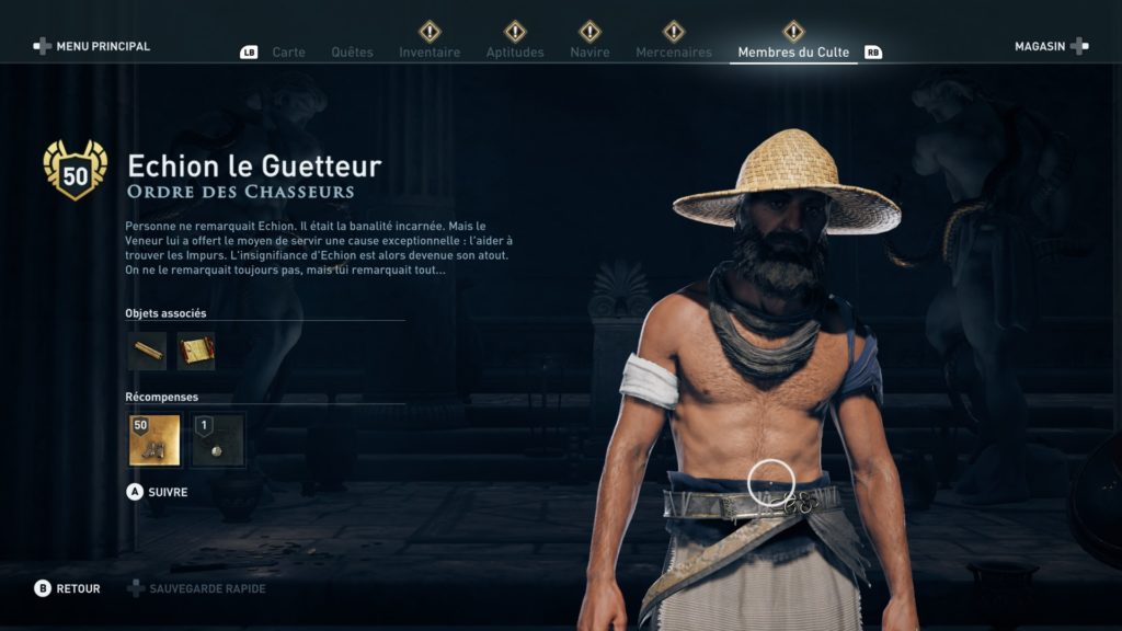 Assassin's Creed odyssey ordre des anciens soluce emplacement heritage legs de la première lame 