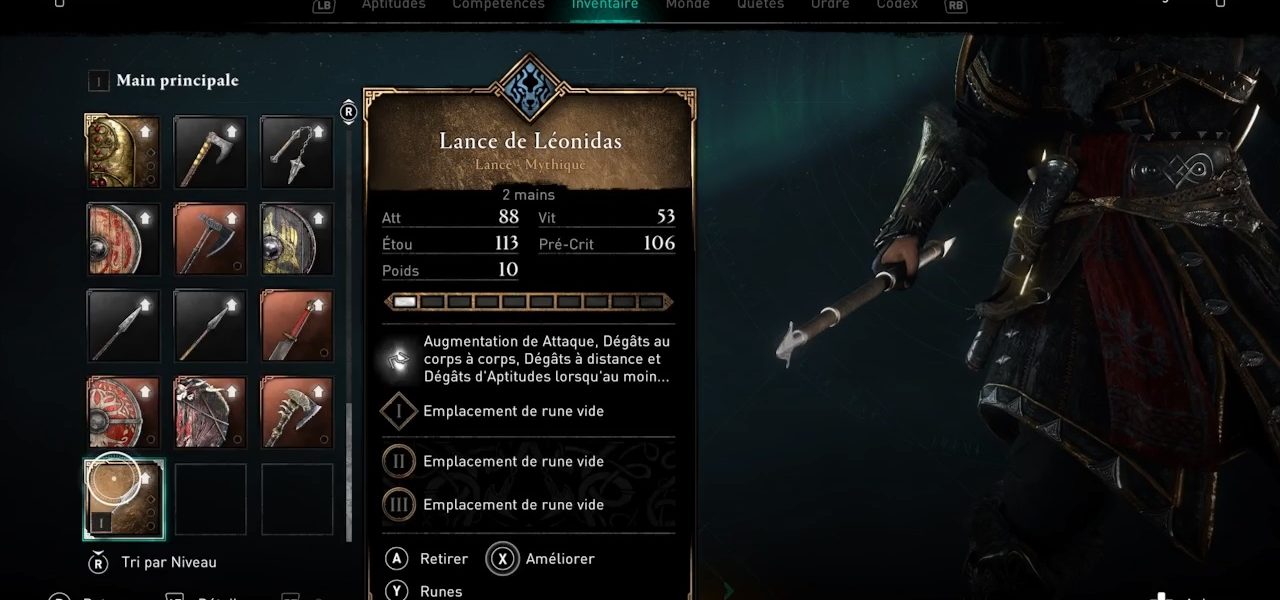 assassin creed valhalla arme legendaire lance leonidas soluce guide